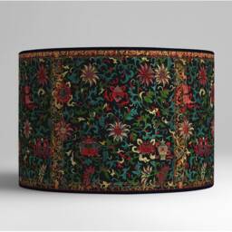 Lampshade With Renaissance Floral Motifs, Cotton Fabric, Inspired By The Baroque Style, A Golden Interior, For Cozy & Warm Interior - thumbnail 2