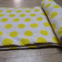 Craftofindiaart Yellow Print Decorative Indian Handmade Polka Dot Kantha Quilt, Bedspread Size Multi - thumbnail 3