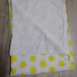 Craftofindiaart Yellow Print Decorative Indian Handmade Polka Dot Kantha Quilt, Bedspread Size Multi - thumbnail 4