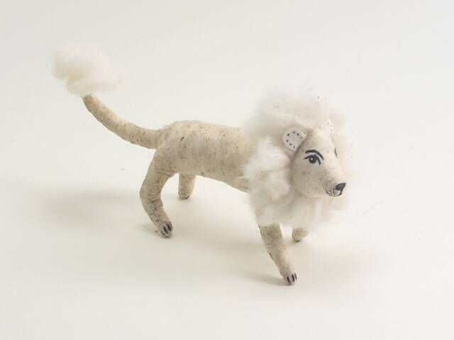 Vintage Inspired Spun Cotton Lion Ornament/Figure - image 1