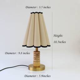 Handmade Khaki Table Lamp With Black Trim For Home Decor-9# - thumbnail 2