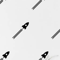 Space Ship Wall Decal Kids Room Rocket Wall Sticker, Nursery, Bedroom Pattern Wallpaper Vinyl Decals Stickers Home Decor - thumbnail 2