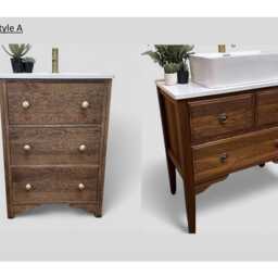 Ledbury - Solid Oak 3 Drawer Chest Handmade Hardwood Bathroom Vanity Unit - thumbnail 4