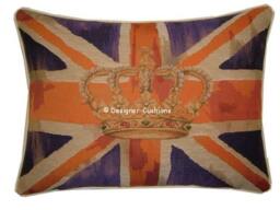 Union Jack Purple Design No 1 Tapestry Cushion Pillow Cover - thumbnail 1