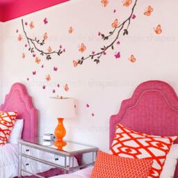 Butterfly Branch Wall Decal Nursery Decor, Baby Crib Decals - thumbnail 3
