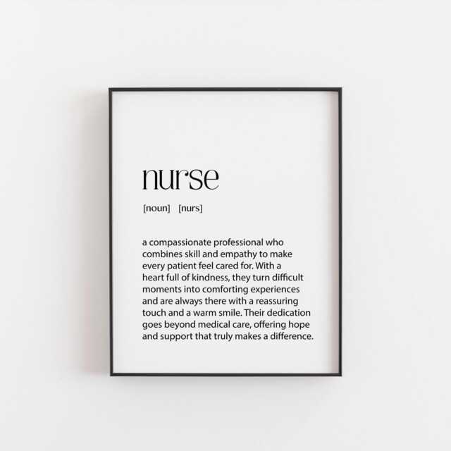 Heartfelt Nurse Definition Print - A Loving Tribute To Compassionate Care Perfect Gift For Nurses, Appreciation, Christmas, Birthday - image 1
