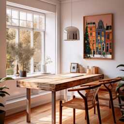 Amsterdam Christmas Art Print, Whimsical Winter City Illustration, Colorful Townhouse Wall Art, Festive Holiday Street Scene Poster - thumbnail 3