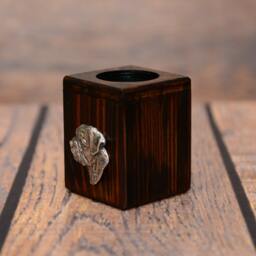 Border Terrier - Wooden Candlestick With Dog, Souvenir, Decoration, Limited Edition, Collection - thumbnail 2
