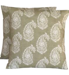 2 X Clarke & Paisley Sage Green Cotton Cushion Covers 16