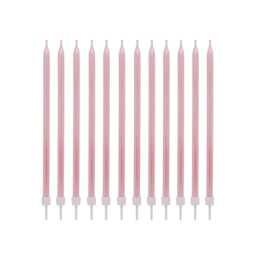 Pink Tall Skinny Wax Candles 12 Pack - thumbnail 2