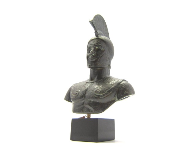 Leonidas King Of Spartan With Verdigris Effect A Greek Ceramic Casting Statue , Museum Quality Art Sculpture - image 1