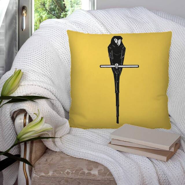 Parrot Bird Yellow - Bright Colourful Super Soft Decorative Pillow Throw Cushion, Case Cover Or With Filling Luxury Velvet
