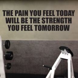 Inspirational Fitness Quote Sticker, Home Wall Decal, Gym Motivation. The Pain You Feel Today Will Be Strength Tomorrow - thumbnail 3