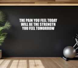 Inspirational Fitness Quote Sticker, Home Wall Decal, Gym Motivation. The Pain You Feel Today Will Be Strength Tomorrow - thumbnail 1