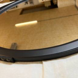 Black Frame Bathroom Mirror From Wood, Modern Round Wall, Large Circle Wood Framed, Wall Scandinavian Strap For Hallway - thumbnail 4
