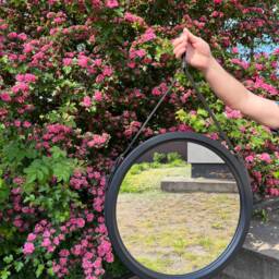 Black Frame Bathroom Mirror From Wood, Modern Round Wall, Large Circle Wood Framed, Wall Scandinavian Strap For Hallway - thumbnail 2