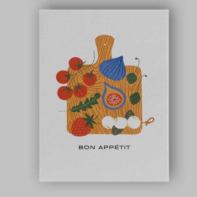 Rustic Charcuterie Board Fruit & Cheese Kitchen Illustration Canvas Wall Art Print Decor Picture Ready To Hang - image 1