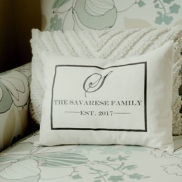 Personalized Monogram Pillow, Cotton Anniversary, 2nd Anniversary, Christmas Gift, Mother's Day Wedding Gift Idea - thumbnail 3