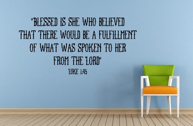 Luke 145 Blessed Bible Verse Quote Saying Citation Words Wall Room Vinyl Mural Art Decor Decal Sticker L1621 - image 1