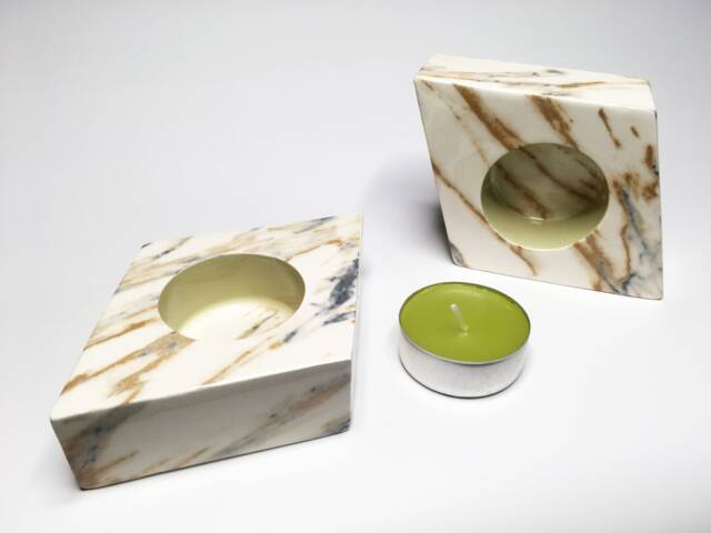 Sale X2 Corn Ceramic Marble Diamond Tlight Candleholders