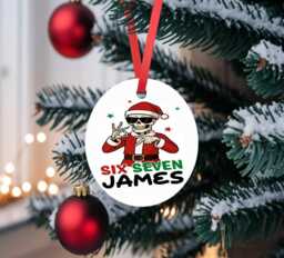 Funny Skeleton 67 Six Seven Personalised Customised Christmas Bauble Decoration Gift For Her Him Son Daughter Meme Viral Italian Brainrot - thumbnail 1