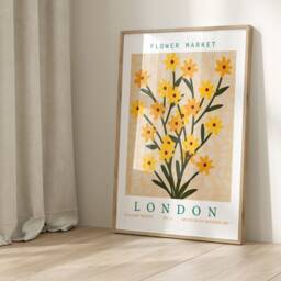 Flower Market Print, Modern Floral Art, Gallery Wall Plant Boho, Living Room, Bedroom, Kitchen Poster 1635 - thumbnail 1