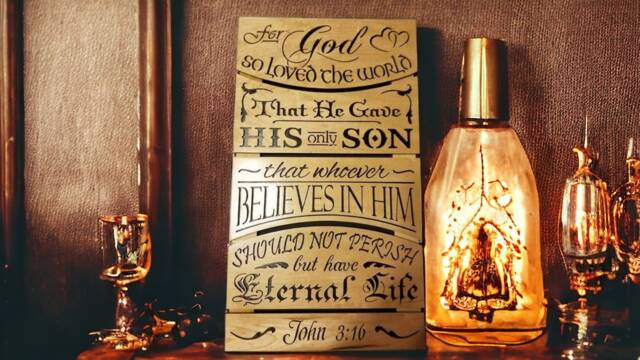 John 316 For God So Loved The World Bible Verse Wall Art Scripture He Gave His Only Son - image 1