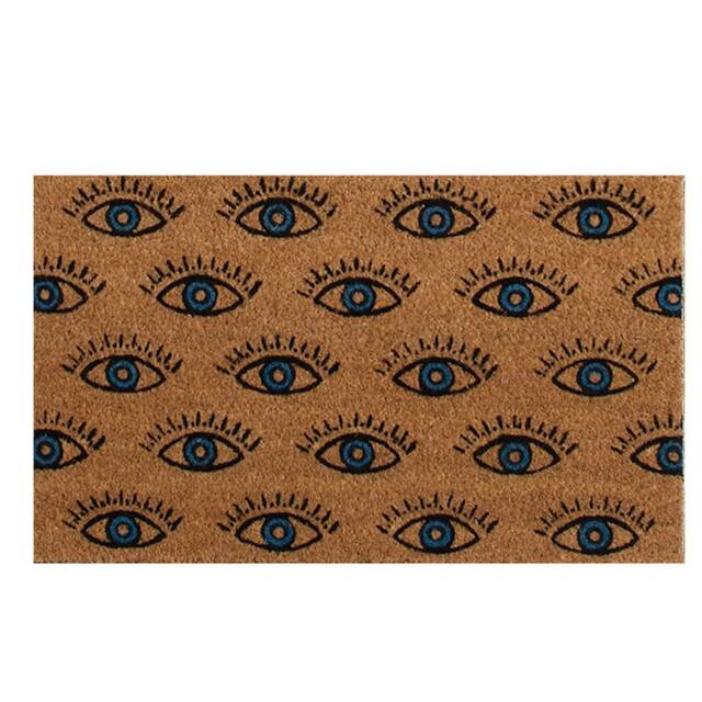 Evil Eye Doormat - House Warming Gift, New Home Eye Coir Door Mat By Lpdoormats - image 1
