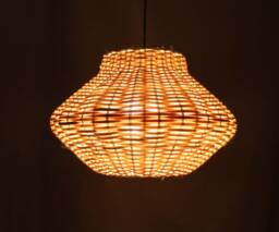 "Rattan Pendant Light - Natural Woven Lighting, Width 15"" X Height 9.8"