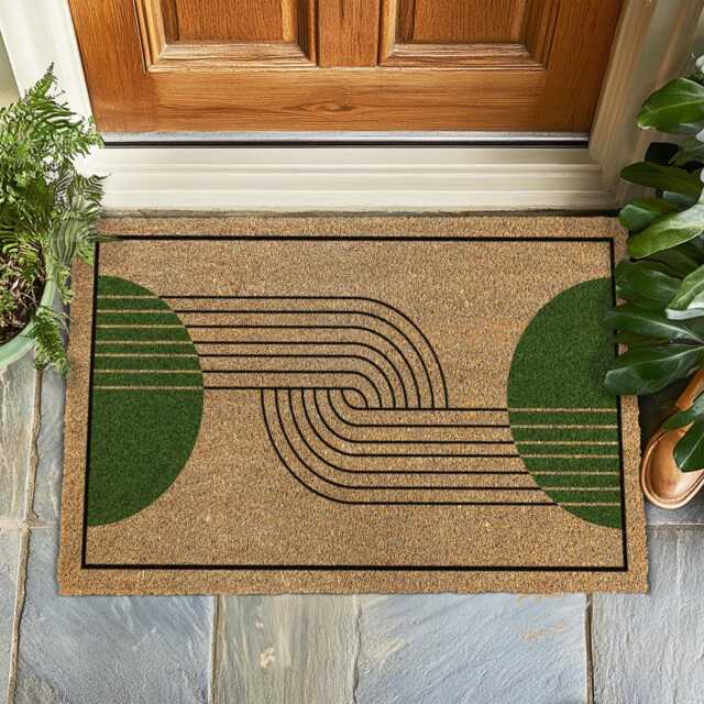 Minimalist Welcome Door Mat, Aesthetic Entryway Rug, Elegant Front Decor, Housewarming Gift, Contemporary Art Custom Doormat Rug - image 1