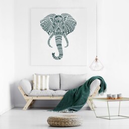 Elephant Head Wall Art Stencil - Diy Tribal Design Geometric For Home Makeovers - thumbnail 2