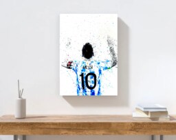 Lionel Messi Celebration Canvas Art Print Argentina Soccer Gift - thumbnail 1