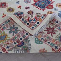 10x14 Beige Tribal Area Rug, Large Afghan Hand Knotted Wool Contemporary Farmhouse Decor Oriental Dining Table Rug - thumbnail 4