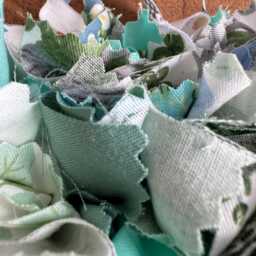 Easter Wreath - Spring Rag Handcrafted Patterned & Plain Fabrics Shabby Chic Quirky Wall Or Door Decor Perfect Gift - thumbnail 4
