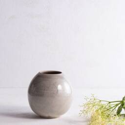 Pottery Vase, Ceramic Vase For Flowers, Modern Gift, Gray Minimalist Rustic Pottery, Stoneware Unique - thumbnail 2