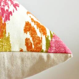 Bright Pink Ikat Pillow The Lina Cover & Orange Abstract Large Scale Pattern Throw 26x26 - thumbnail 2