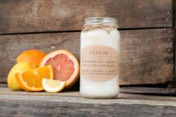 Citrus Soy Candle, Wax Lemon Scented Orange Grapefruit Clean Candle Tin, Container