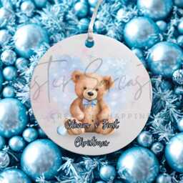 Personalised Baby Boy Christmas Decoration - Grandson First Gift 1St Bauble Stocking Filler Eve Box