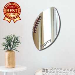 Rugby Ball Large Acrylic Mirror Wall Art - Many Size Options - Bespoke Items Made