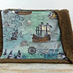 Nautical Baby Blanket - Pirate Nursery Bedding Personalized Minky - thumbnail 2
