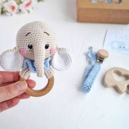 Elephant Baby Boy Gift Set, New Mom Box, For Pregnant Friend - thumbnail 4