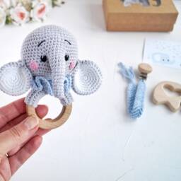 Elephant Baby Boy Gift Set, New Mom Box, For Pregnant Friend - thumbnail 2