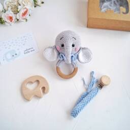Elephant Baby Boy Gift Set, New Mom Box, For Pregnant Friend - thumbnail 3