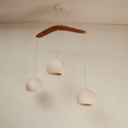 Claylight Boomerang Three - Modern Chandelier Three Light Pendant Sculptural Ceramic Lighting - thumbnail 3