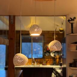 Claylight Boomerang Three - Modern Chandelier Three Light Pendant Sculptural Ceramic Lighting - thumbnail 2