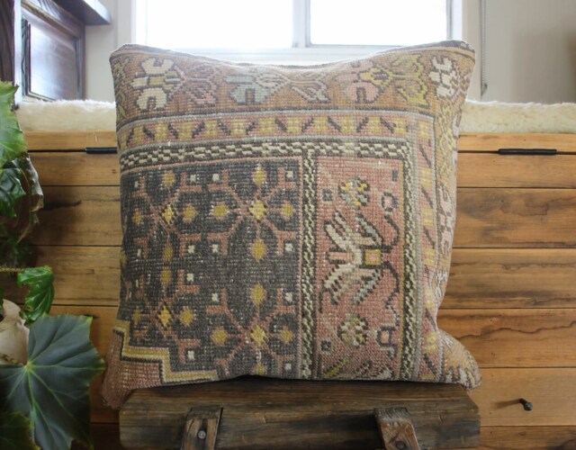 50cm - 20 Inch Vintage Carpet Rug Cushion Cover Handwoven - Worldly Traveler Series - image 1