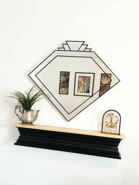 Extra Large Art Deco Wall Mirror, Vintage Style Overmantle Mirror - image 1