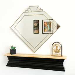 Extra Large Art Deco Wall Mirror, Vintage Style Overmantle Mirror - thumbnail 3