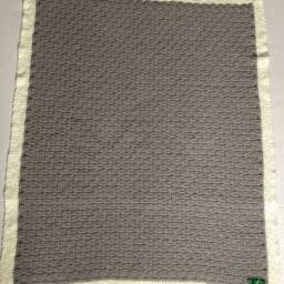 Grey Basketweave Baby Blanket - thumbnail 2