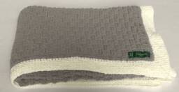 Grey Basketweave Baby Blanket - thumbnail 1